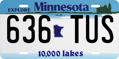 MN license plate 636TUS