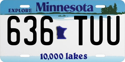 MN license plate 636TUU