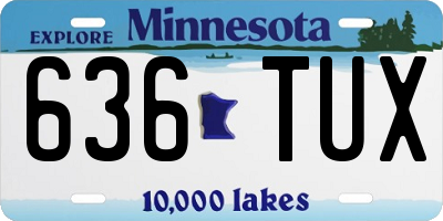 MN license plate 636TUX