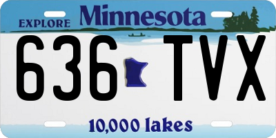 MN license plate 636TVX
