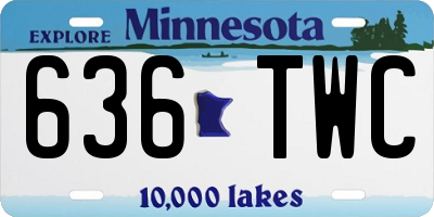 MN license plate 636TWC