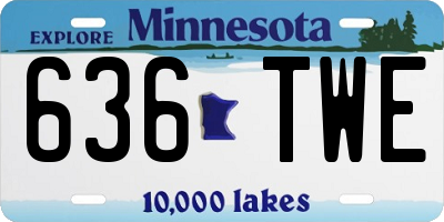 MN license plate 636TWE