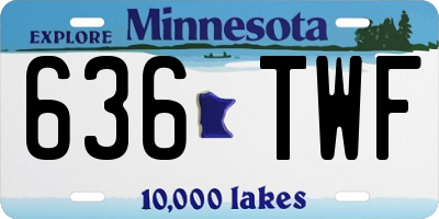 MN license plate 636TWF