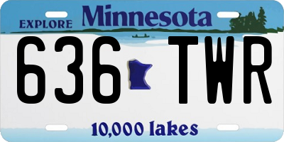 MN license plate 636TWR