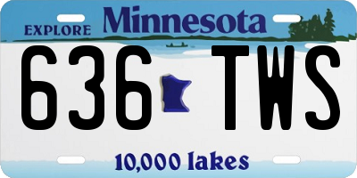 MN license plate 636TWS