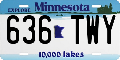 MN license plate 636TWY