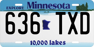 MN license plate 636TXD