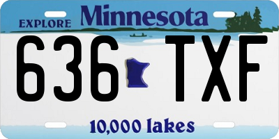 MN license plate 636TXF