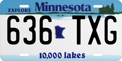 MN license plate 636TXG