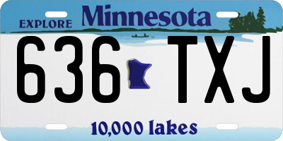 MN license plate 636TXJ