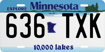 MN license plate 636TXK