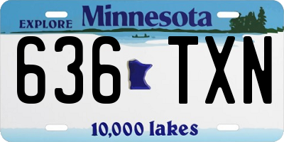 MN license plate 636TXN