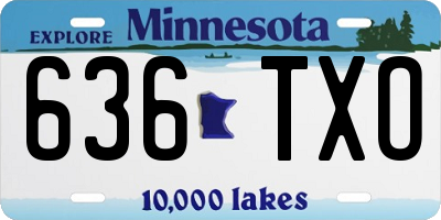MN license plate 636TXO