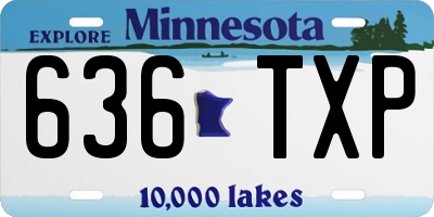 MN license plate 636TXP