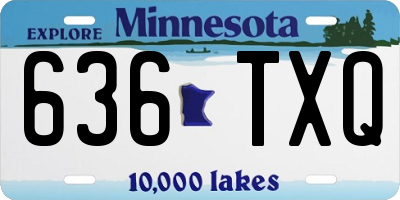 MN license plate 636TXQ