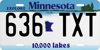 MN license plate 636TXT