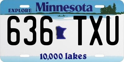 MN license plate 636TXU