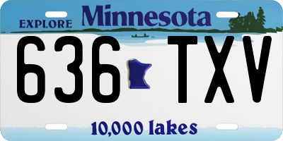 MN license plate 636TXV