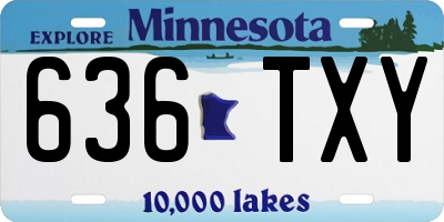 MN license plate 636TXY