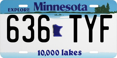 MN license plate 636TYF