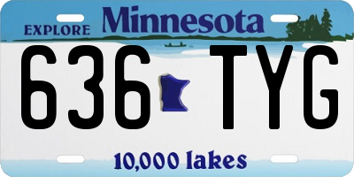 MN license plate 636TYG