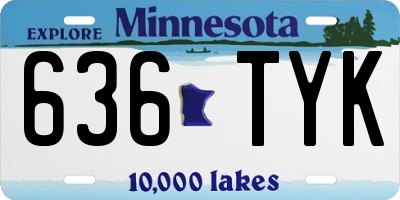 MN license plate 636TYK