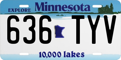 MN license plate 636TYV