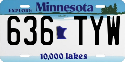 MN license plate 636TYW