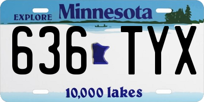 MN license plate 636TYX