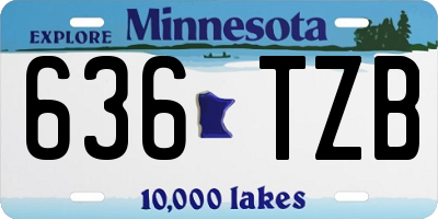MN license plate 636TZB