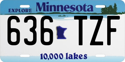 MN license plate 636TZF