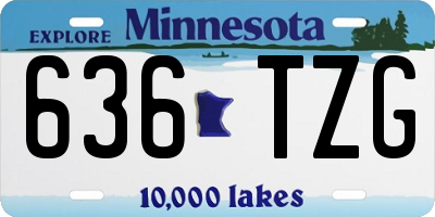 MN license plate 636TZG