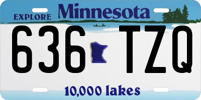 MN license plate 636TZQ