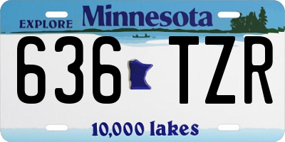 MN license plate 636TZR