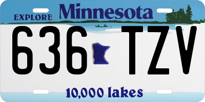 MN license plate 636TZV