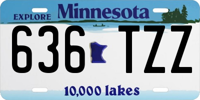 MN license plate 636TZZ