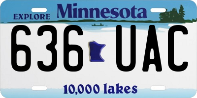 MN license plate 636UAC