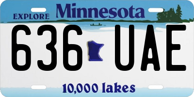 MN license plate 636UAE