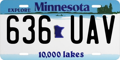 MN license plate 636UAV