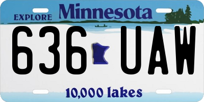 MN license plate 636UAW