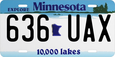 MN license plate 636UAX