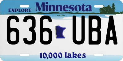 MN license plate 636UBA