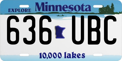 MN license plate 636UBC