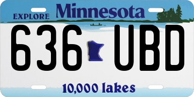 MN license plate 636UBD