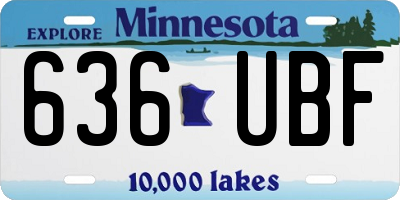 MN license plate 636UBF