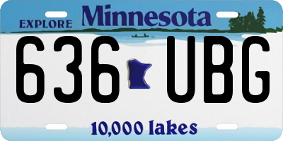MN license plate 636UBG