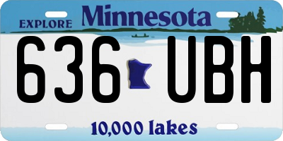 MN license plate 636UBH