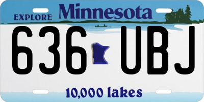 MN license plate 636UBJ