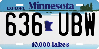 MN license plate 636UBW