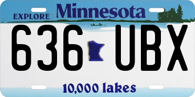 MN license plate 636UBX